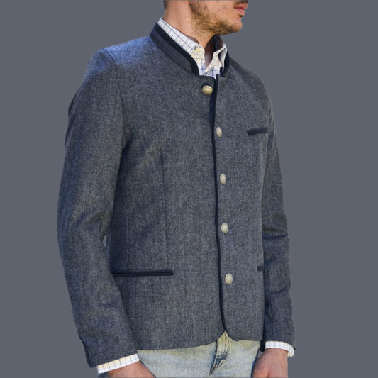 FREYA - Mens Felt & Marine Blue Austriaca Jacket